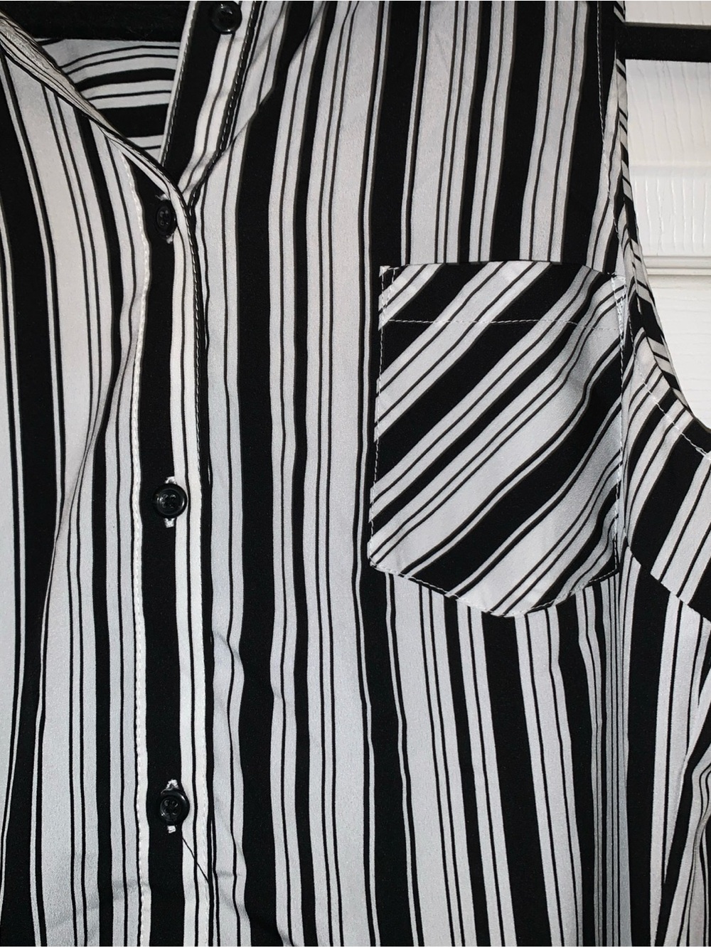 White House Black Market Sleeveless Striped Shirt Dress Size M - Picture 5 of 7
